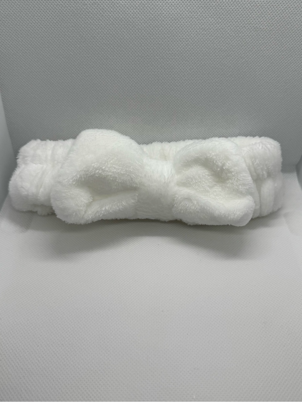 Soft Plush Bow Headband - White
